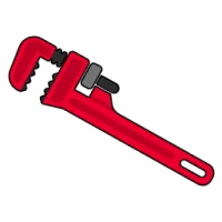 Pipe Wrench Plumbing Logo